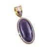 Natural Iolite Gemstone 925 Solid Sterling Silver Two Tone Pendant 1.50'' A8h23