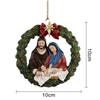 Christmas Tree Pendant Decoration 3D Hollow Circle Nativity Christmas Pendant Acrylic Indoor Christmas Party Scene Decoration