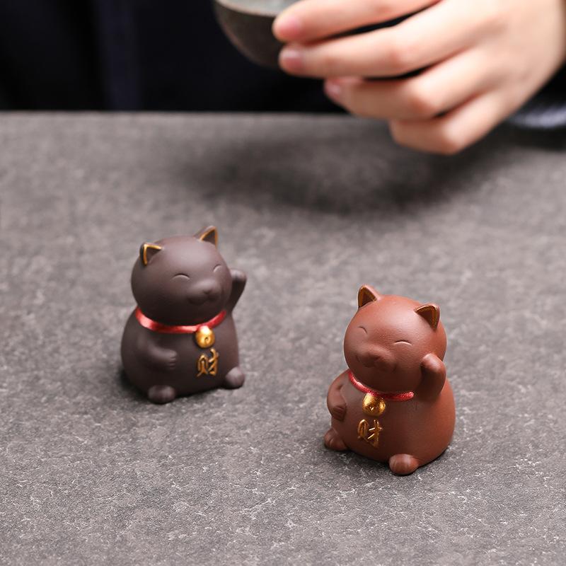 Фиолетовый песок чайный питомец украшение бутик может воспитывать чай игра счастливый кот мини маленький креативный керамический дом подарок на открытие столик