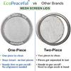 2 Pack ONE-PIECE 316 Surgical Stainless Steel Sprouting Lids for Wide Mouth Mason Jar (Ball Kerr) - One-Piece- Strainer Mesh Lids - Rust-Proof