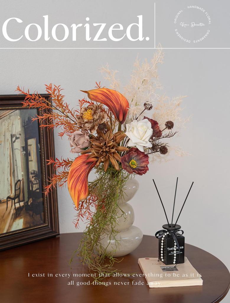 French Retro Handheld Artificial Flower Bouquet - Realistic Decorative Fake Floral Photography Props for Home Decor.