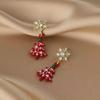European & American S925 Silver Christmas Asymmetrical Earrings - Cute & Sweet Holiday Gift for Women
