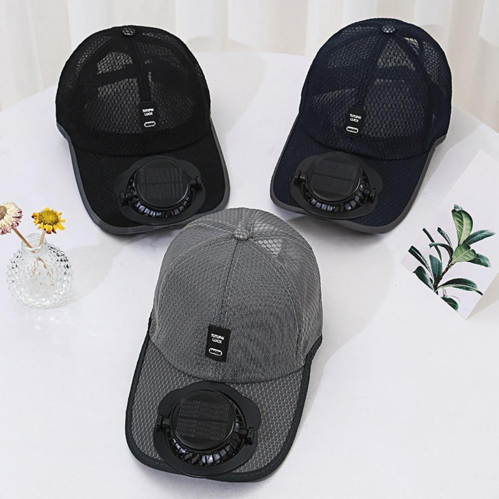 Quick Dry Baseball Cap USB Charging Full Mesh Hats Fashion Solar Fan Hat Summer