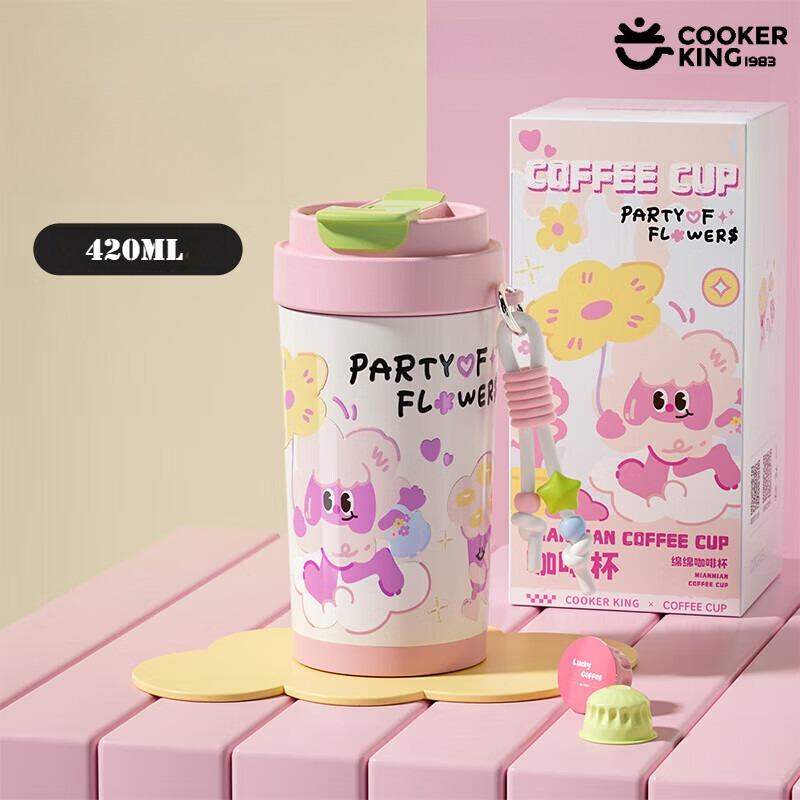 420ML 316/304 Stainless Steel+PP Straw Cup Insulated Coffee Cups Portable Water Cup Coffee Travel Mug Water Bottles