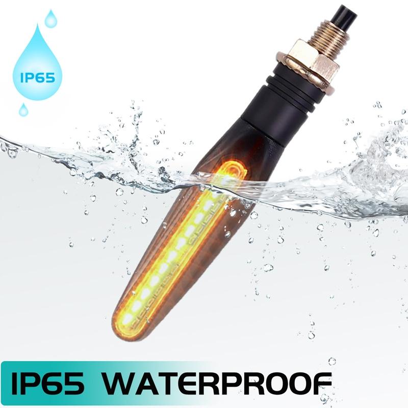 2 шт., 24 светодиода, универсальный индикатор для мотоцикла, плавный указатель поворота, гибкий мигающий тормоз/дневной бег