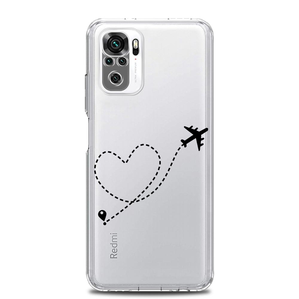 Модный Чехол для Телефона с Картой Мира и Самолетами для Xiaomi Redmi Note 12 5G 9S 9 8 10 11 Pro Plus 4G 9T 8T 10C 9C 9A 7 Прозрачный Чехол