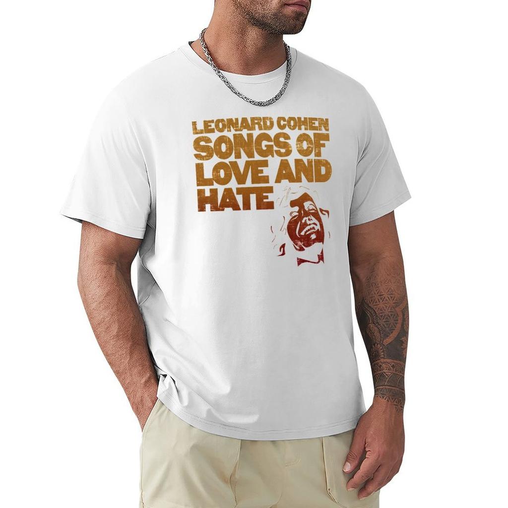 Leonard Cohen Songs Of Love And Hate Tshirt Festival Casual Short Sleeve