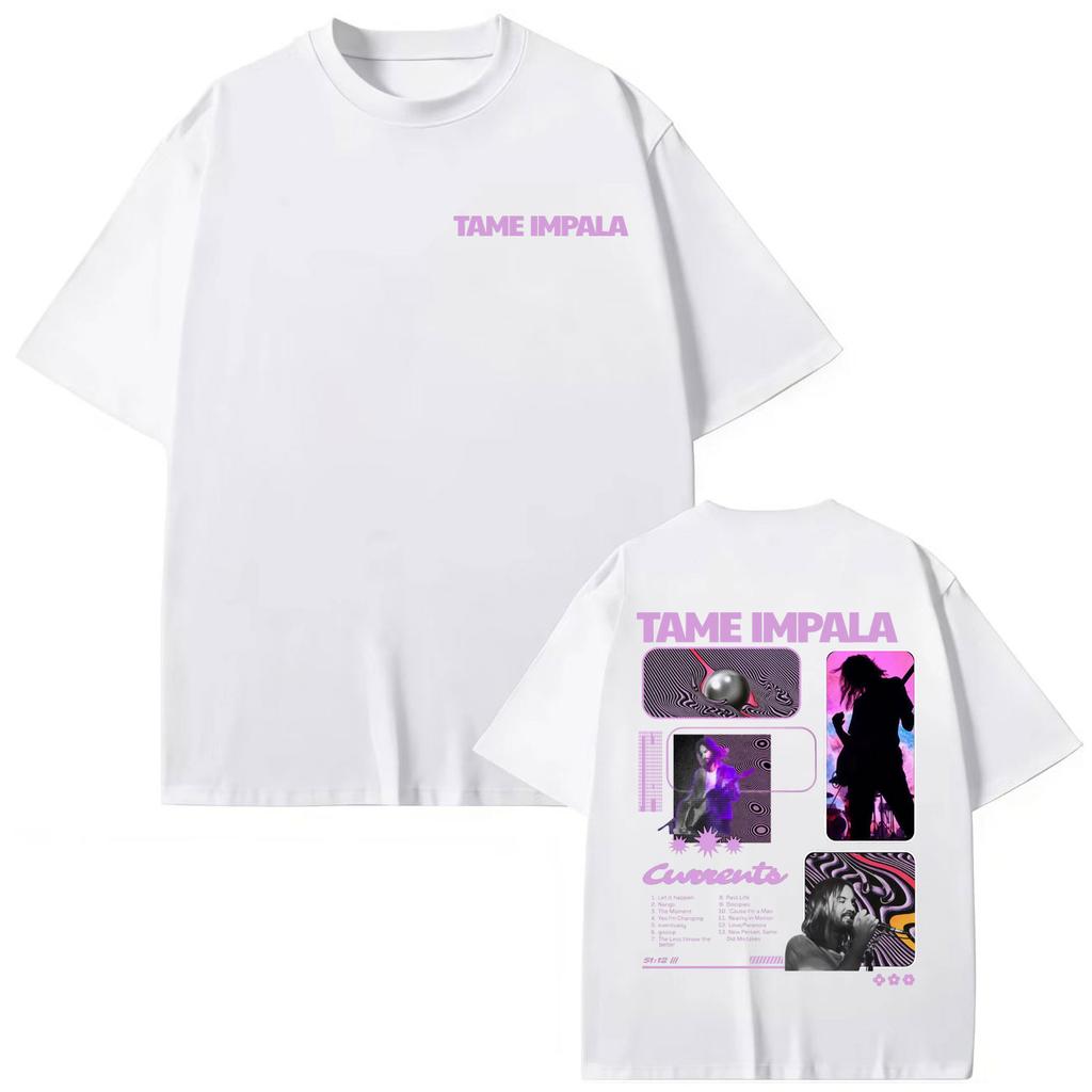 Футболка с принтом Tame Impala, футболка для тура, мужская женская одежда, модная, Y2k, оверсайз, летние повседневные футболки с коротким рукавом