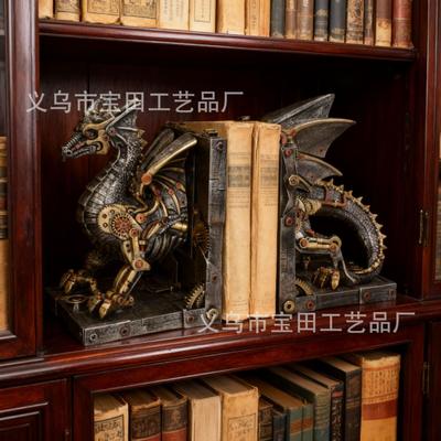 Новая статуэтка из смолы Механический Фэйлун Отдельный книжный упор Декорация Домашний кабинет Книжный упор Украшение