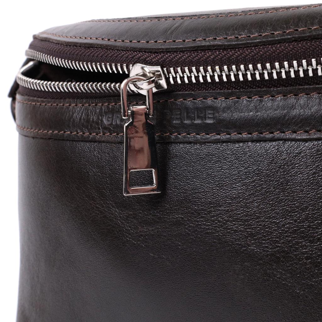 Стильная бананка для мужчин из натуральной кожи GRANDE PELLE Bag 22814 Коричневый