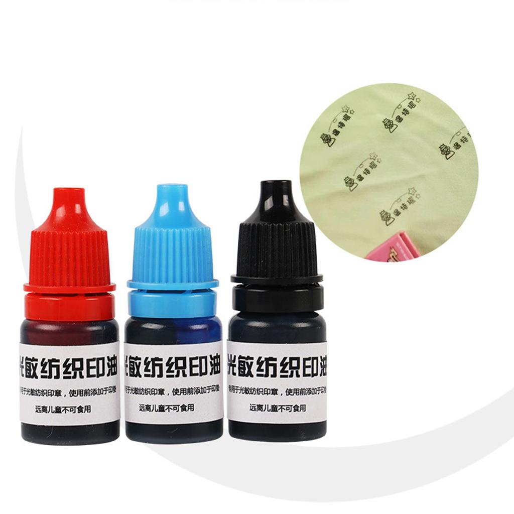 Textile Clothes Waterproof Ink for Students Children Name Stamp Printing Clothing Wash Not Fade Photosensitive Special