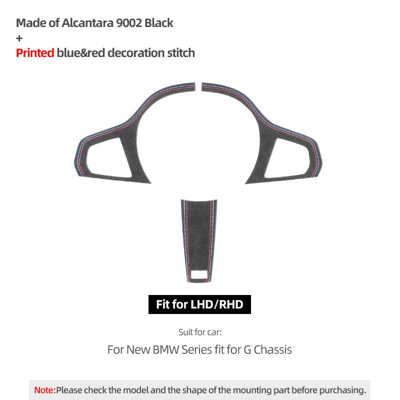 For BMW G20 G30 F40 G21 G28 G11 G12 Z4 G32 Made of Alcantara Steering Wheel Button Trim Stickers Car Interior Tuning Accessories
