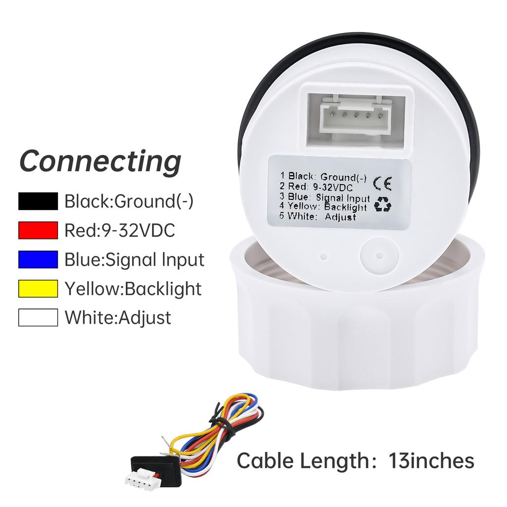 2" 52ММ Манометр давления масла 0-10 Бар 0-150 PSI Измеритель давления масла для морской лодки автомобиля 7 цветов подсветки Индикатор давления масла 12В 24В