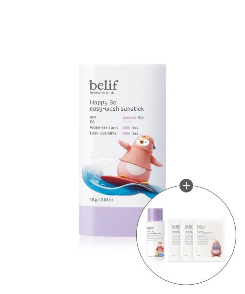 [Belif] Easy Wash Sun Stick 18g with Cleansing Water & Soothing Cream Set