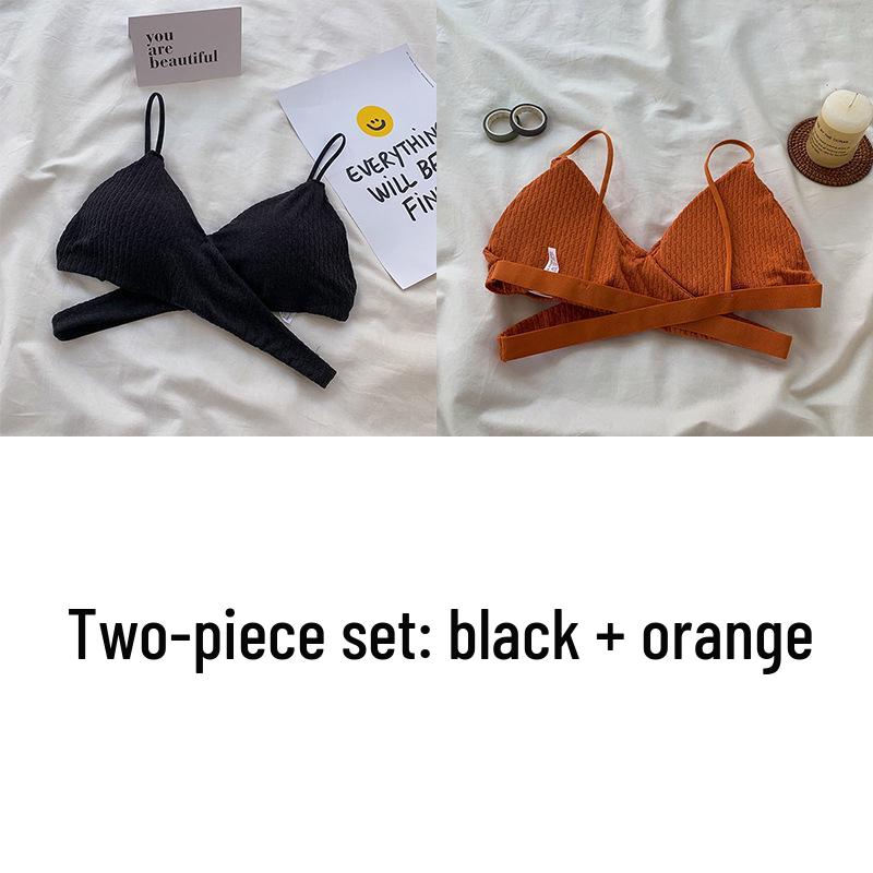 Cross-Back Spaghetti Strap Tube Top with Chest Pads - Sexy Strapless Hollow-Out Base Layer for Women