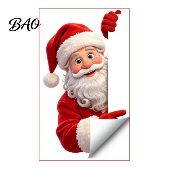 Nighttime Guidance Holiday Ornaments Glow in The Dark Santa Claus Switch Sticker, Decorative PVC Luminous Wall Decal for Christmas Waterproof