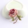 Струящаяся трехмерная брошь в виде розы, женская элегантная атмосфера, брошь в виде пиона, инкрустированная бриллиантами, модная булавка для одежды