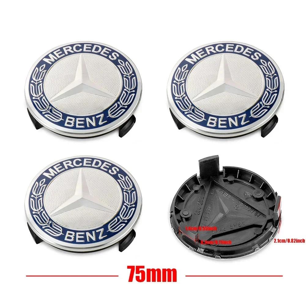 Car Sticker 2026 New For Benz Auto 75mm Wheel Center Hub Cap Badge Decoration Accessories for Mercedes Benz Maybach W204 W205 W2