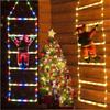LED Christmas Lights Decorative Ladder Lights Santa Claus Indoor Outdoor Window Garden Home Wall Xmas Tree Decor String Light