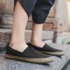 Man Espadrilles Hemp Canvas Flat Shoes Men Sewing Flax Shoes Slip On Loafers Casual Shoes Plus Size Fisherman Driving Footwear