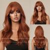 Wig Female Long Hair Orange Red Long Curly Hair Big Waves, Natural Simulation Girl Group Temperament Color Fashionable White Full Hood