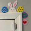 Yousheng Пасхальный кролик Угловое украшение двери Фермерский дом Рустик Красочное яйцо Морковь Кроличьи уши Знак на дверной проем Топпер для края входной двери Орнамент