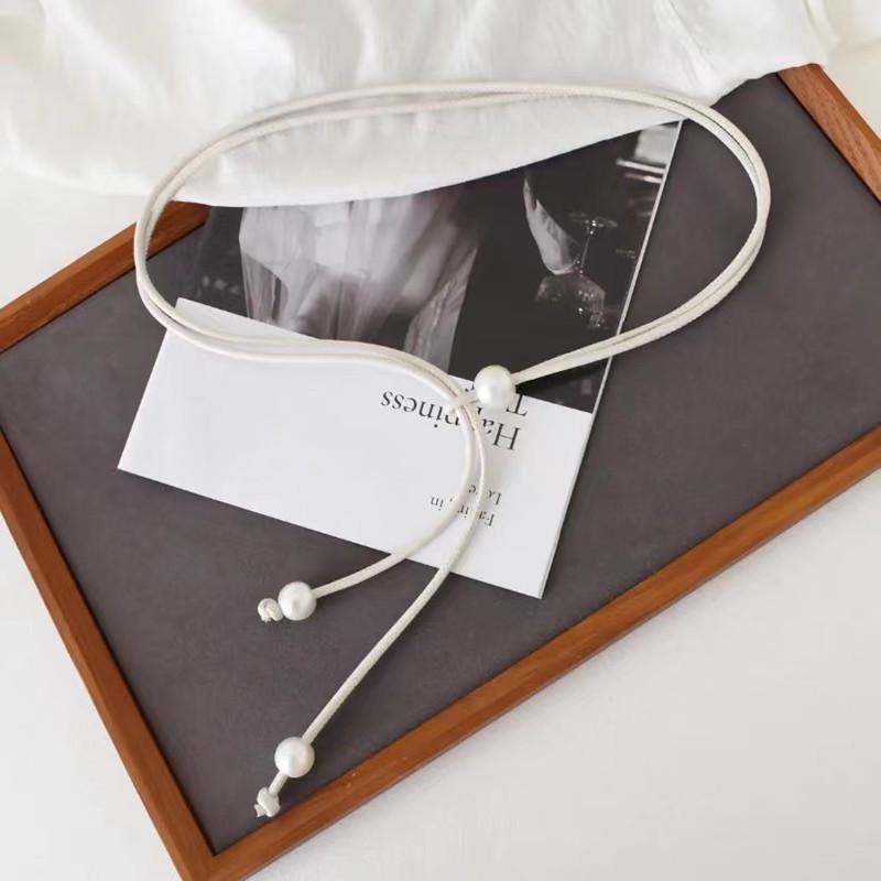 Летний жемчужный тонкий пояс-веревка для платьев – женский модный аксессуар в простом стиле