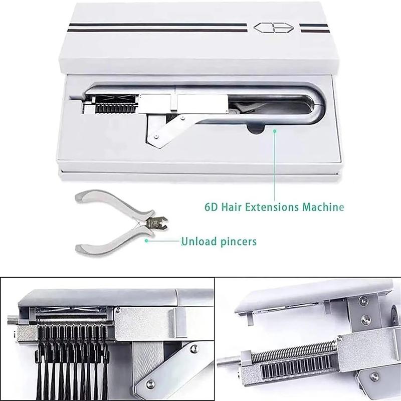 Professional 6D Hair Extension Machine 6D1-10 Row 6D2-5row No-Trace Hair Extensions Tools 6D Buckle for Salon Use hair extension