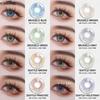 Новые модные цветные контактные линзы, розовые кофейные линзы, голубые косметические линзы, коричневые серые линзы, цветные зеленые линзы для макияжа, 1 пара