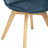 Lot de 2 chaises en velours style scandinave "Helsinki" Atmosphera - Bleu canard