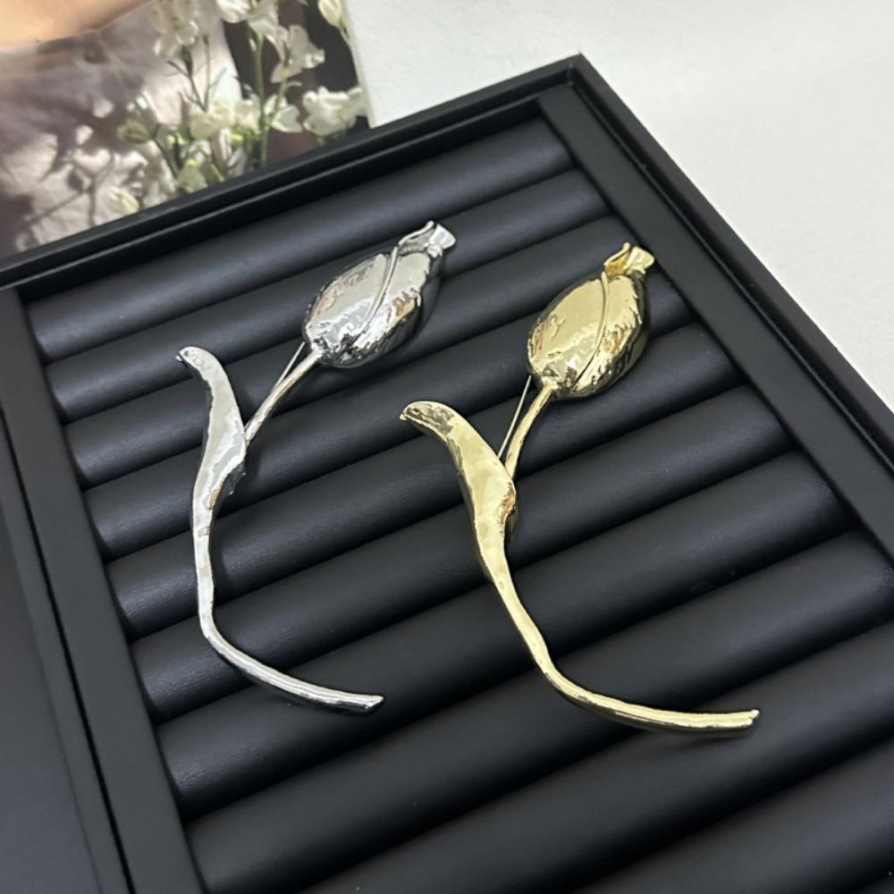 Гальванизированная брошь-тюльпан Изысканная булавка для одежды Аксессуары Индивидуальность Шарм для костюма Деко Вечеринка