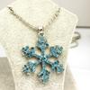 Frozen Snowflake Pendant Necklace With Crystal Finish For Travel Holiday And