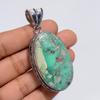 Mind Blowing Top Grade Qualite 100% Natural Variscite Oval Shape Vintage Style Handmade Jewelry 925 Steling Silver Pendant 2.4" WSJ-4883