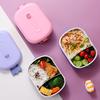Lunch Box Durable Cartoon Design Bento Box Leak-Proof Double-layer Insulation Food Container for Kids Adults