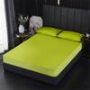 Waterproof Bed Sheet Mattress Cover Pad Solid Color Fitted Sheet with All-Around Elastic Rubber Band Bed Sheet No Pillowcases