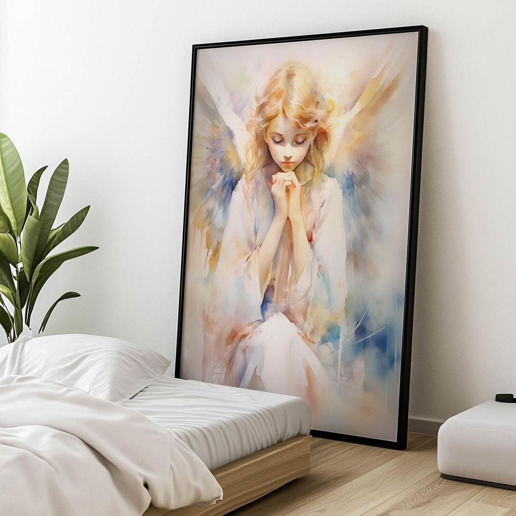 Anioł Modlitwy Anioł Modlitwy, 50X70 Cm, Bez Ramy, Płótno Premium Na Blejtramie
