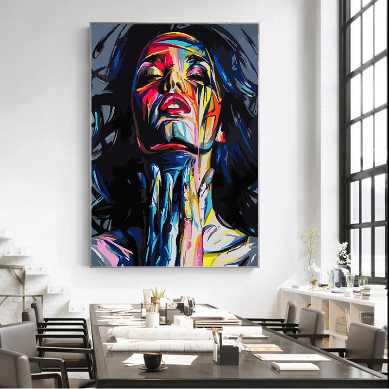 Abstract Graffiti Art Canvas Painting Pop Art Canvas Posters Modern Girls Wall Art Pictures For Living Room Wall Decor Background Wall Decoration