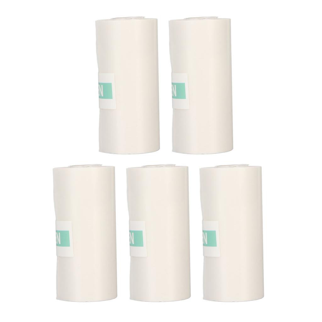 5 Rolls Adhesive Thermal Paper 2.2in Long 1in Wide Printing Transparent Thermal Sticker Paper for Ph