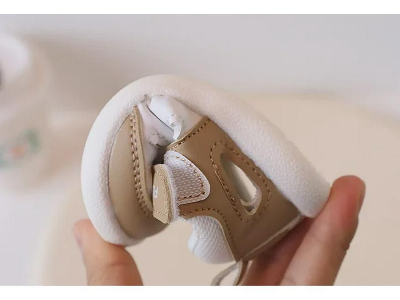 2024 Детские сандалии с мягкой подошвой: Нескользящие, закрытые, дышащие кожаные туфли для детей 1-3 лет (унисекс)