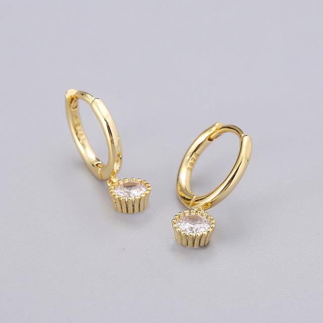 ANENJERY Цирконовые серьги-кольца с подвеской, женские простые золотые французские серьги оптом