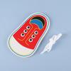 1 Piece Kids Cute Wooden Shoes Puzzles Toys Children Montessori Early Learning Tie Shoelaces Puzzles Wood Beads Lacing Board