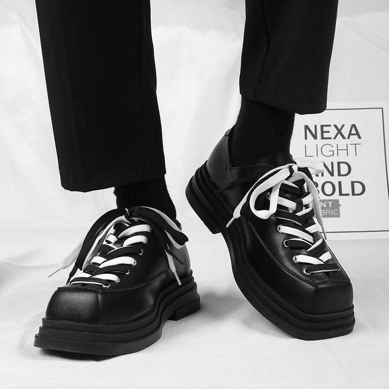 Высококачественные новые уличные модные деловые повседневные толстые кожаные свадебные туфли на платформе Harajuku корейская модная обувь