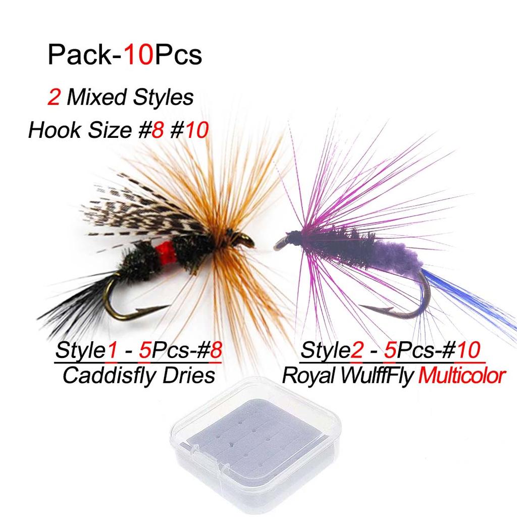 Fly Fishing Flies Lure 5/10Pcs Fly Fishing Lures Bass Salmon Trout Flies Dry Fly Fishing Feather Bait Fishing Flies