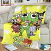 3D Cartoon Keroro Blanket Cute Frog Blanket Soft Lightweight Flannel Blanket for Living Room Bedroom Sofa Travel Camping Blanket