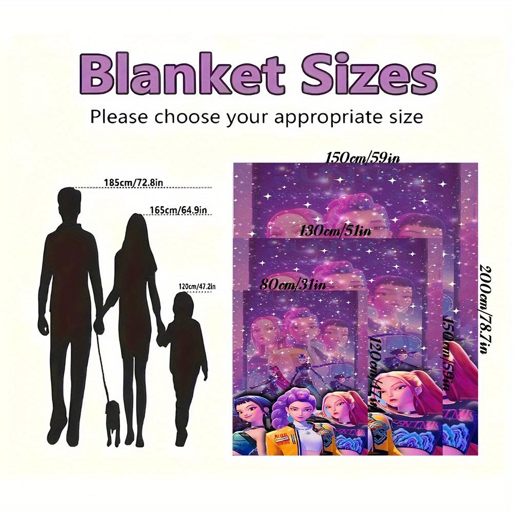 1Pc HUNTR/X Print Flannel Blanket, High quality Digital Printing, Comfortable for All Seasons, Home DecorGifts821047