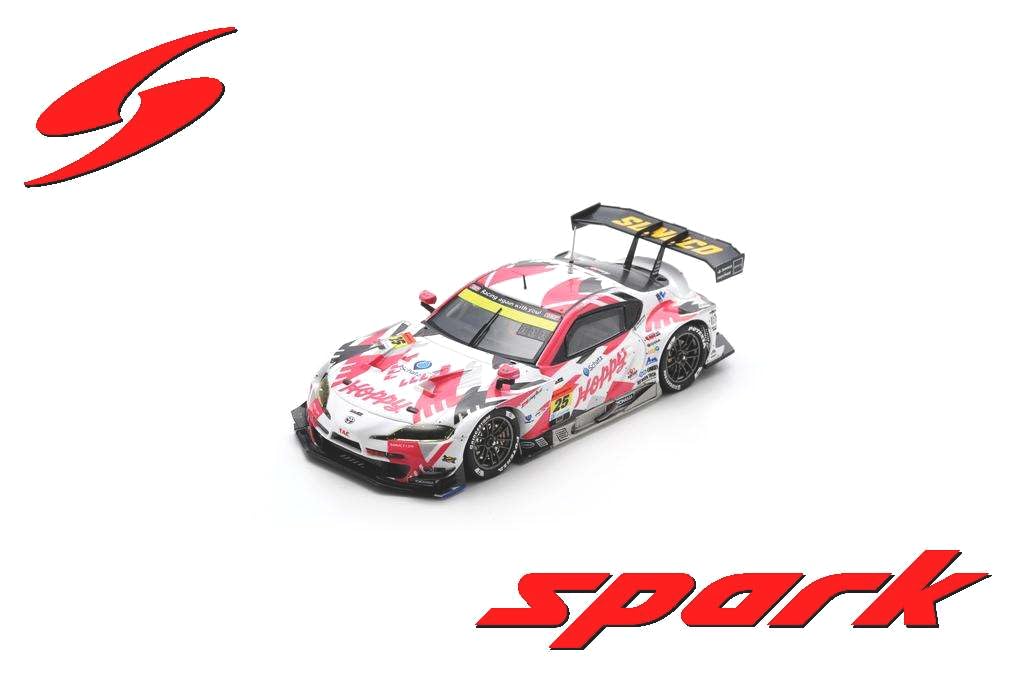 Spark HOPPY Schatz GR Supra GT Hoppy Team TSUCHIYA Super GT GT300 2024 Fuyugoku Takamitsu Kimiya Finished Sponsor Logo Diecast Car 1/43 #25 Car,