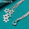 Браслет-цепочка из стерлингового серебра 925 пробы со звездами и пятью змеями для женщин, модные очаровательные ювелирные изделия для свадебной вечеринки