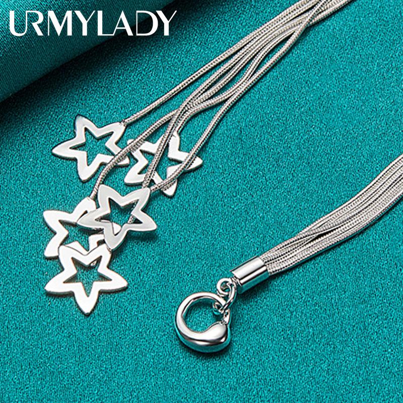 Браслет-цепочка из стерлингового серебра 925 пробы со звездами и пятью змеями для женщин, модные очаровательные ювелирные изделия для свадебной вечеринки