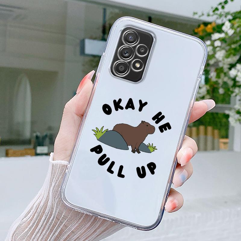 Милый Мультяшный Капибара Чехол Для Телефона Samsung A15 A13 A35 A55 A51 A71 A41 A31 A03S A05 A17 A23 A25 A33 A53 A73 5G A07 4G Обложка