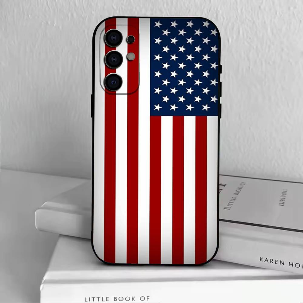 Чехол для телефона Американский флаг Черный Силиконовый Мягкий Для Samsung S25,S24,S21,S22,S23,S30,Ultra,S20,Plus,Fe,Lite